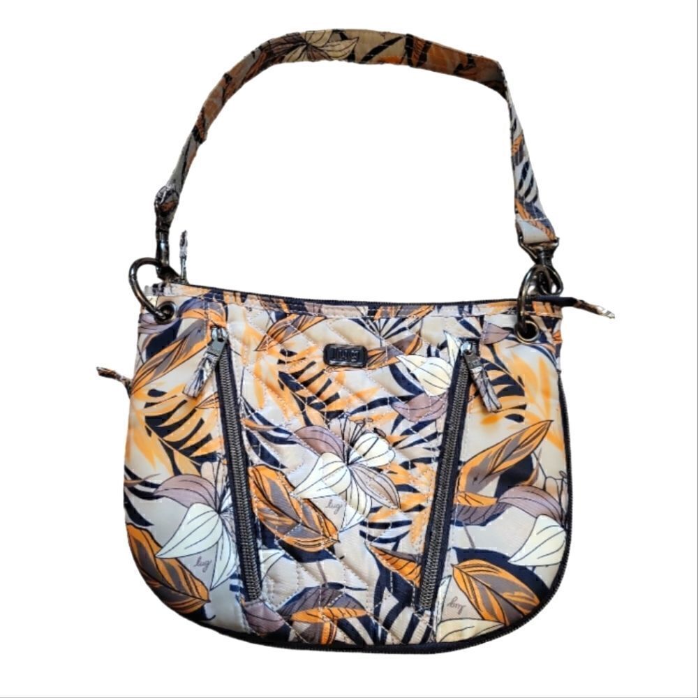 LN LUG TROPICAL PRINT PURSE WITH LOTS OF COMPARTMENTS